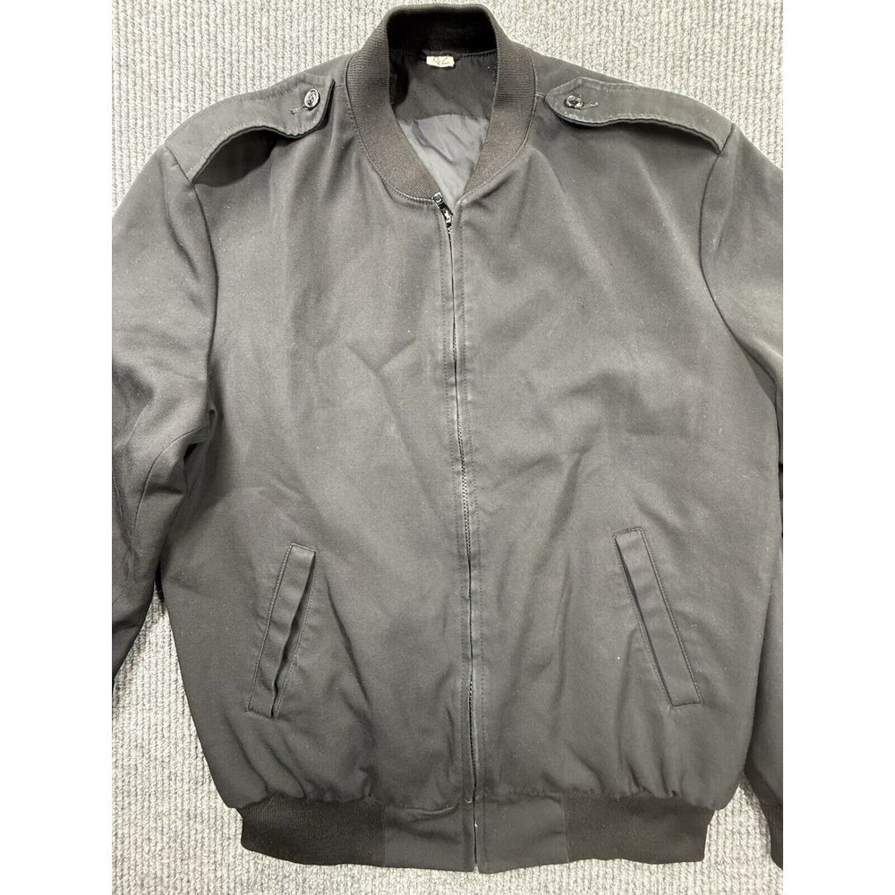 Neptune Garment Military Bomber Jacket Mens‎ Black 42 X-Long Coat Pocket Officer